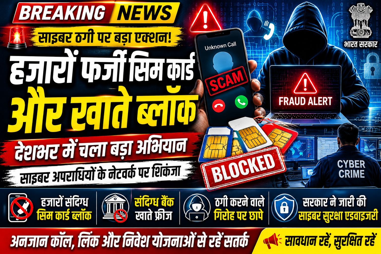 देशभर में फर्जी कॉल और साइबर ठगी पर बड़ा एक्शन, हजारों सिम कार्ड ब्लॉक
