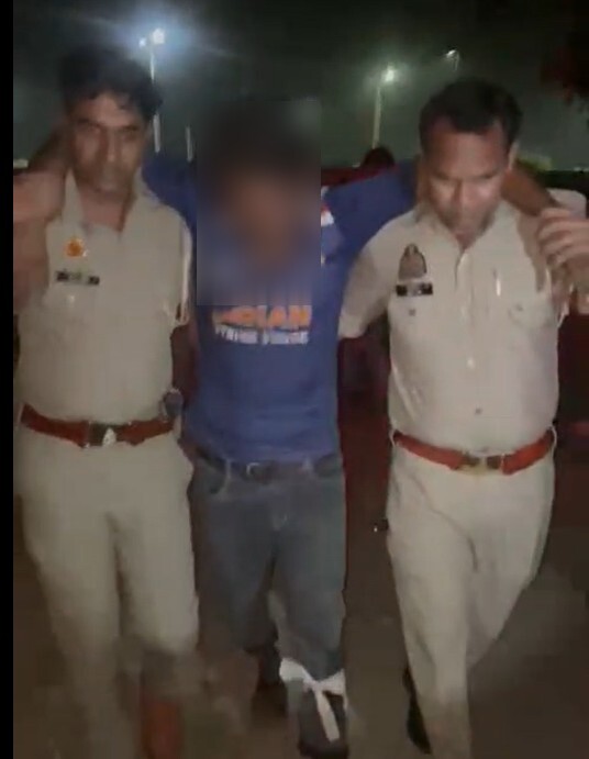 नाबालिग बच्ची के साथ दुष्कर्म की घटना में वांछित बदमाश मुड़भेड़ के बाद घायलावस्था में गिरफ्तार