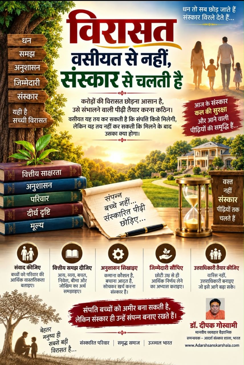 विरासत वसीयत से नहीं, संस्कार से चलती है