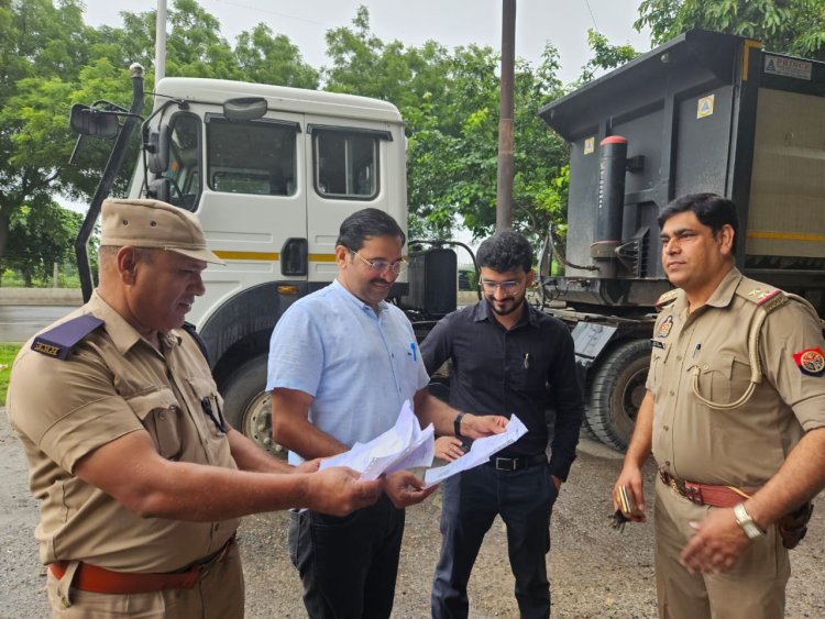 Gautam budh nagar ओवरलोड अवैध परिवहन   के  विरुद्ध  कार्यवाही