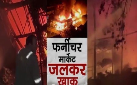 Greater noida शाहबेरी फर्नीचर मार्केट में  लगी आग