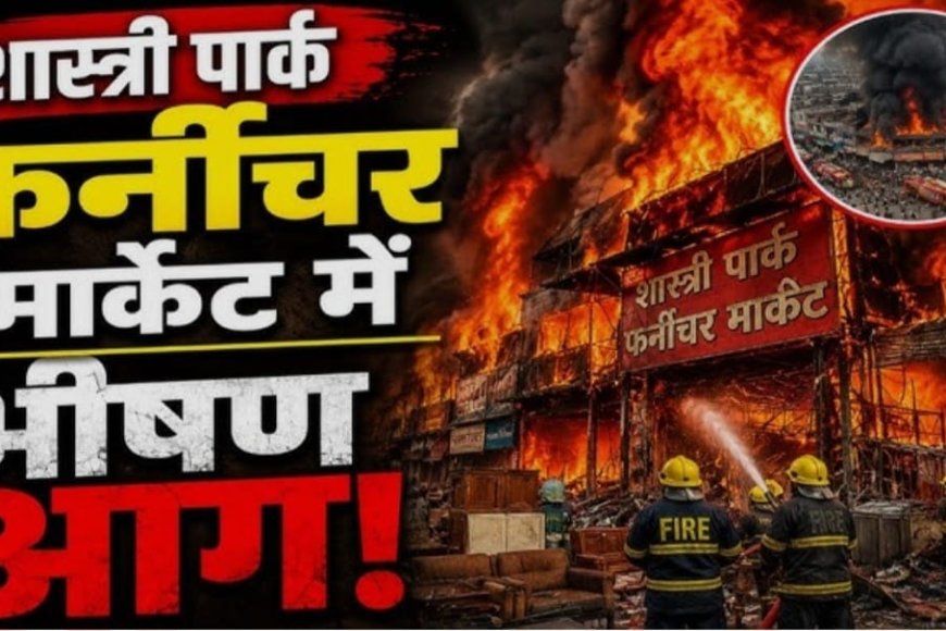 शास्त्री पार्क फर्नीचर मार्केट में AAG, रातभर धधकती रहीं दुकानें