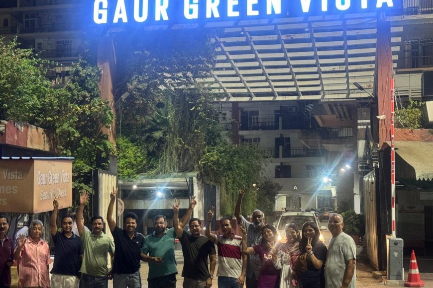 जनगणना कर्मियों की परेशानी बनी बदलाव की वजह,Gaur Green Vista में घंटों में लग गया नया साइनेज